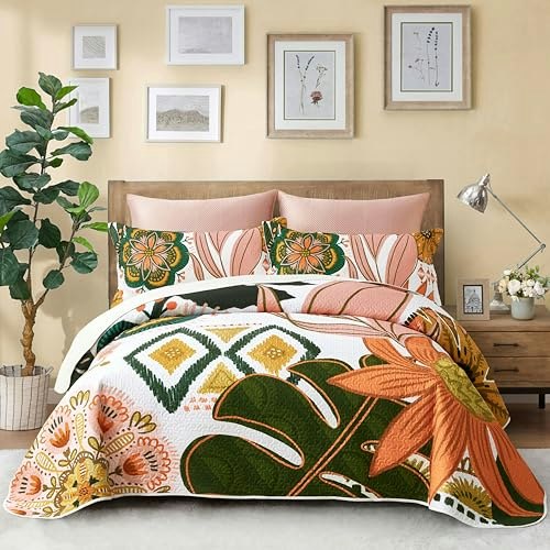 Tyrot Boho Floral Twin Quilt 2-Piece Bedding Set: $32.99 Tyrot Boho Floral Twin Quilt 2-Piece Bedding Set: $32.99