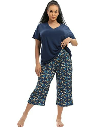 Vozanet Women's Capri Pajama 2-Piece Set: $14.53 Vozanet Women's Capri Pajama 2-Piece Set: $14.53