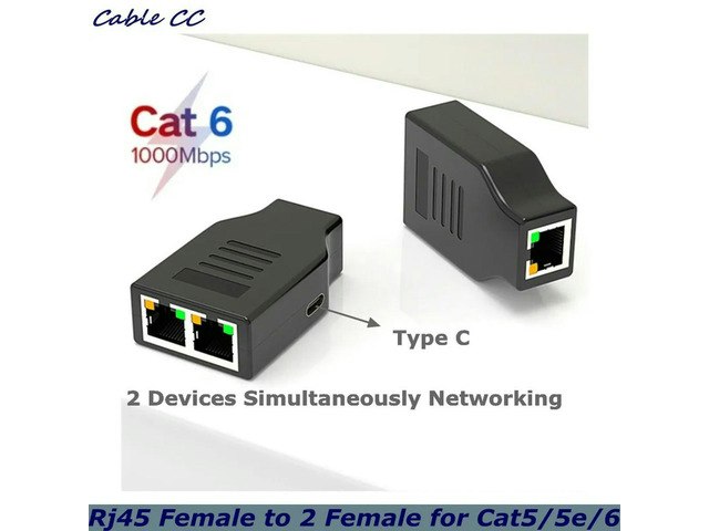 RJ45 1-to-2 Network Splitter with Type-C Power: $20.48 RJ45 1-to-2 Network Splitter with Type-C Power: $20.48