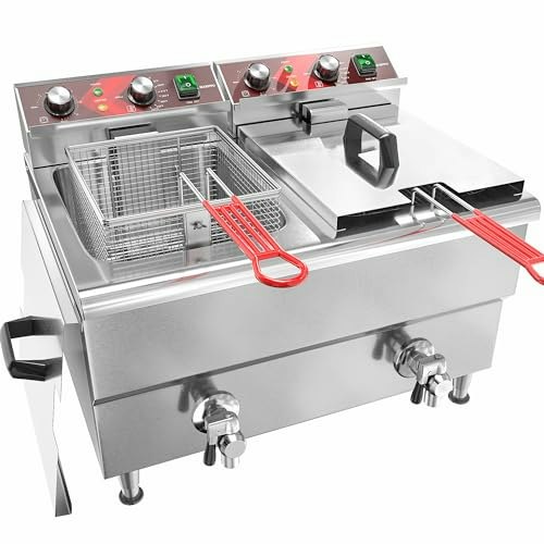 Eggkitpo 24L Dual Tank Electric Commercial Deep Fryer: $484.48 Eggkitpo 24L Dual Tank Electric Commercial Deep Fryer: $484.48