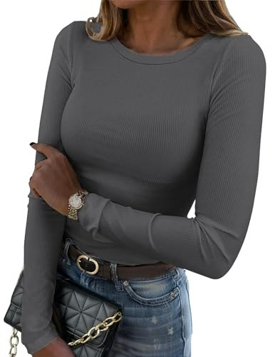 Zeagoo Women's Ribbed Long Sleeve Shirt: $11.68 Zeagoo Women's Ribbed Long Sleeve Shirt: $11.68