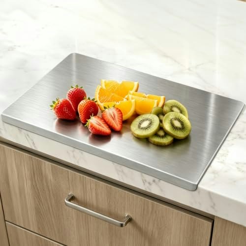 15.7" x 11.8" Stainless Steel Cutting Board with Lip: $19.98 15.7" x 11.8" Stainless Steel Cutting Board with Lip: $19.98