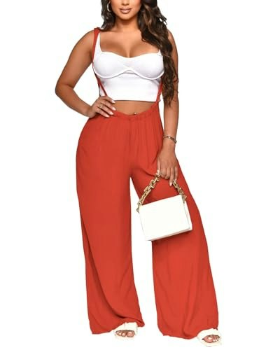 Nimsruc Women's Adjustable Strap Wide-Leg Overalls: $19.98 Nimsruc Women's Adjustable Strap Wide-Leg Overalls: $19.98