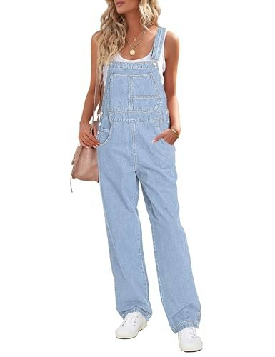 Luvamia Women's Loose Fit Denim Bib Overalls: $30.34