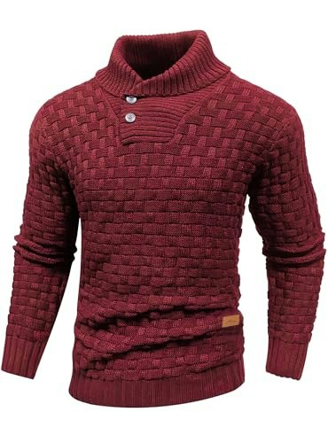 Arcciit Men's Waffle Textured Cable Knit V-Neck Sweater: $29.98