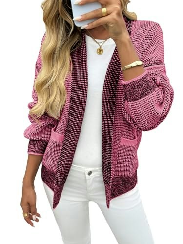 Saodimallsu Women's Open Front Waffle Knit Cardigan: $29.98 Saodimallsu Women's Open Front Waffle Knit Cardigan: $29.98