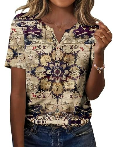 Zeagoo Women's V-Neck Floral Short Sleeve Blouse: $11.38 Zeagoo Women's V-Neck Floral Short Sleeve Blouse: $11.38