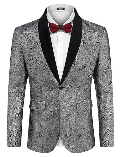 Coofandy Men's Floral Paisley Tuxedo Blazer: $54.48 Coofandy Men's Floral Paisley Tuxedo Blazer: $54.48