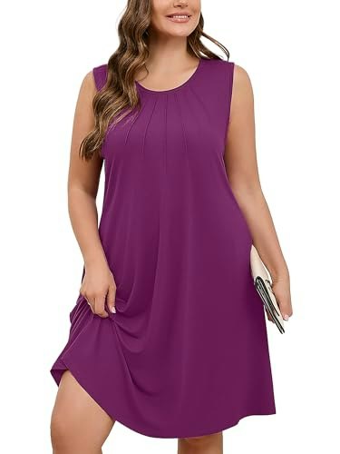 AusLook Women's Plus Size Sleeveless A-Line Midi Dress: $16.99