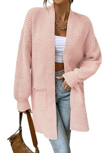 Sidefeel Women's Open Front Chevron Cardigan Sweater: $25.49 Sidefeel Women's Open Front Chevron Cardigan Sweater: $25.49