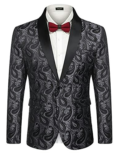 Coofandy Men's Floral Paisley Shawl Lapel Tuxedo Blazer: $53.09 Coofandy Men's Floral Paisley Shawl Lapel Tuxedo Blazer: $53.09