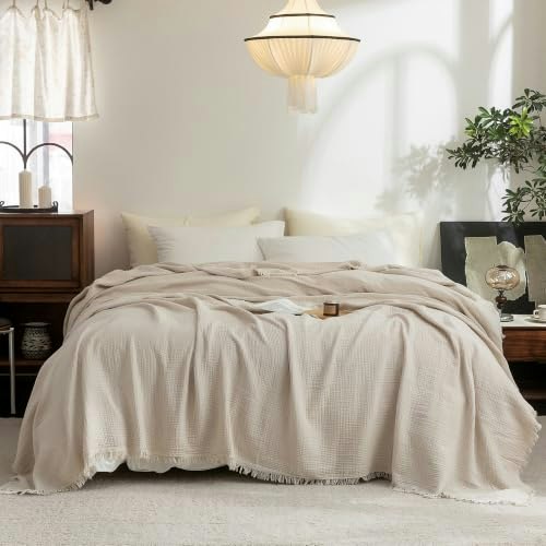Fossa 98"x98" 4-Layer Cotton Muslin Blanket: $62.04 Fossa 98"x98" 4-Layer Cotton Muslin Blanket: $62.04
