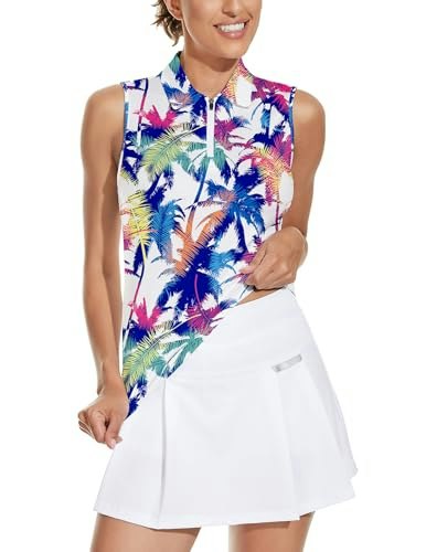 Women's Sleeveless Leaf Print Golf Shirt: $24.64 Women's Sleeveless Leaf Print Golf Shirt: $24.64