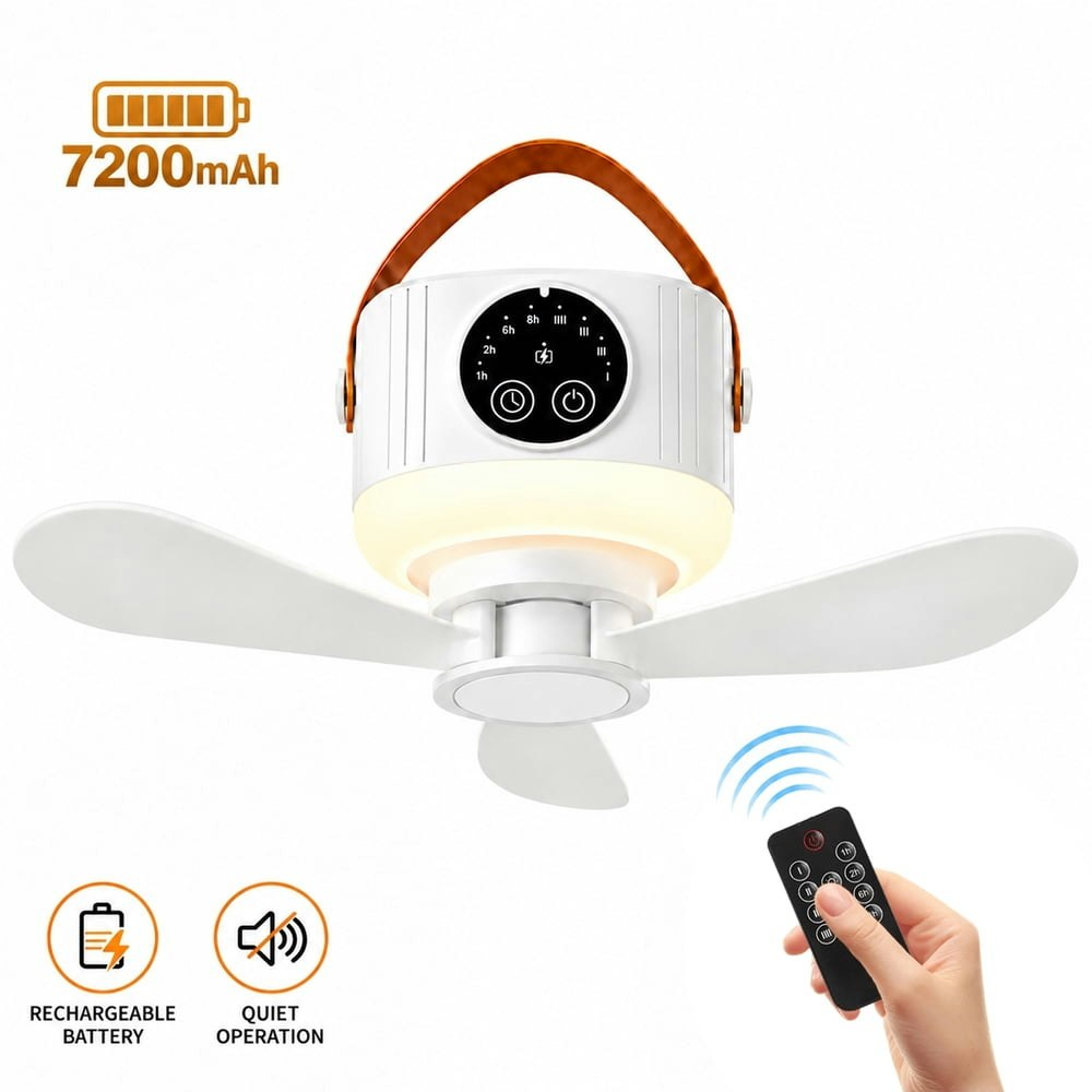 Merryhome 2-in-1 7,200mAh Portable Camping Fan and LED Lantern: $17.99 Merryhome 2-in-1 7,200mAh Portable Camping Fan and LED Lantern: $17.99