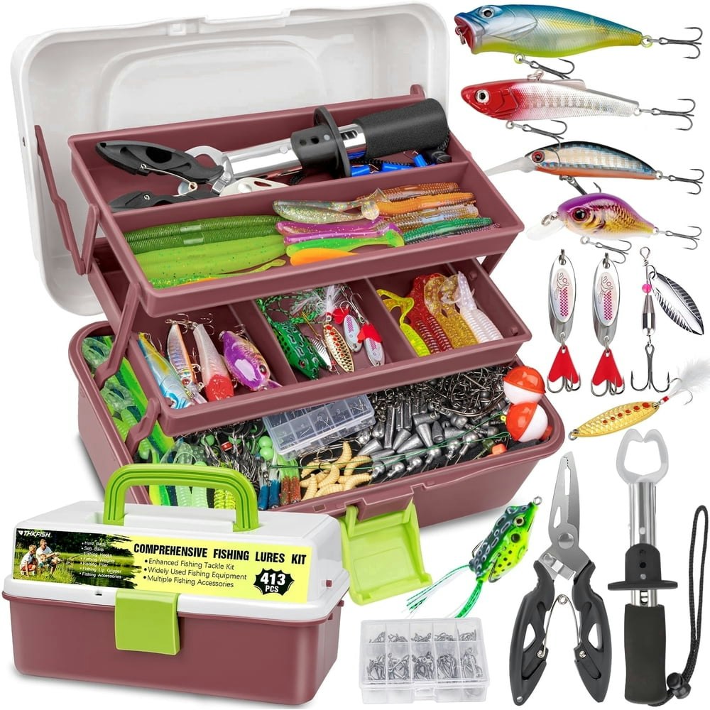 THKFISH 413-Piece 3-Layer Tackle Box and Fishing Gear Kit: $36.09 THKFISH 413-Piece 3-Layer Tackle Box and Fishing Gear Kit: $36.09
