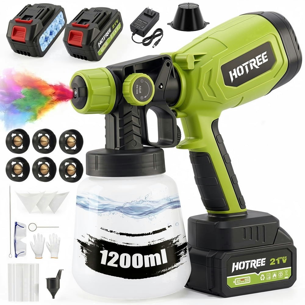Hotree 21V 1,000ml Cordless HVLP Paint Sprayer 2-Pack: $54.89 Hotree 21V 1,000ml Cordless HVLP Paint Sprayer 2-Pack: $54.89