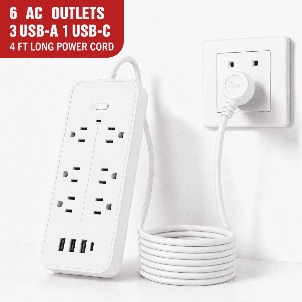 Icreopro 6-Outlet Power Strip with 4 USB Ports and 4-Foot Extension Cord: $15.29 Icreopro 6-Outlet Power Strip with 4 USB Ports and 4-Foot Extension Cord: $15.29