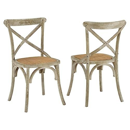 Modway Gear Rustic Modern Farmhouse Elm Wood Rattan Dining Chairs 2-Pack: $214.98 Modway Gear Rustic Modern Farmhouse Elm Wood Rattan Dining Chairs 2-Pack: $214.98