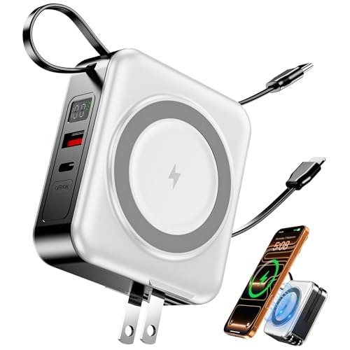 10,000mAh Magnetic Wireless Portable Charger with Built-in Cables and AC Wall Plug: $32.03 10,000mAh Magnetic Wireless Portable Charger with Built-in Cables and AC Wall Plug: $32.03