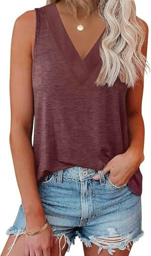 EyMuse Women's V-Neck Tank Top: $8.49