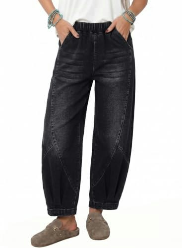 Sidefeel Women's High Waisted Baggy Barrel Wide Leg Jeans: $21.66 Sidefeel Women's High Waisted Baggy Barrel Wide Leg Jeans: $21.66