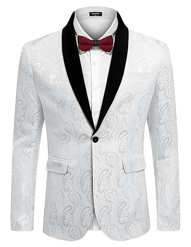 Coofandy Men's Paisley Floral Shawl Lapel Tuxedo Blazer: $53.09 Coofandy Men's Paisley Floral Shawl Lapel Tuxedo Blazer: $53.09