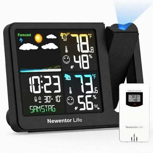 Newentor Projection Alarm Clock and Weather Station: $33.99