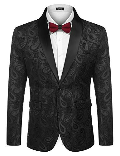 Coofandy Men's Floral Paisley Shawl Lapel Tuxedo Blazer: $53.09 Coofandy Men's Floral Paisley Shawl Lapel Tuxedo Blazer: $53.09