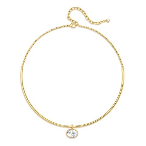 HolidayQbee 14K Gold Plated Cubic Zircon Choker Necklace: $19.42
