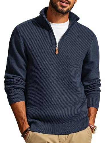 PJ Paul Jones Men's Quarter Zip Textured Pullover: $24.98