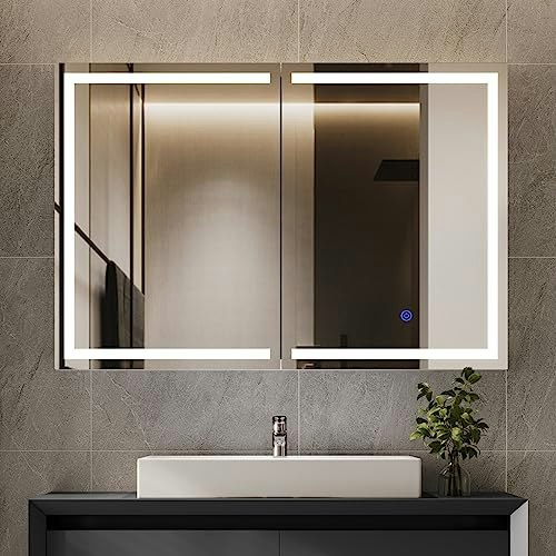 Hasuit 31.5" x 23.6" Lighted Medicine Cabinet with Mirror: $152.97