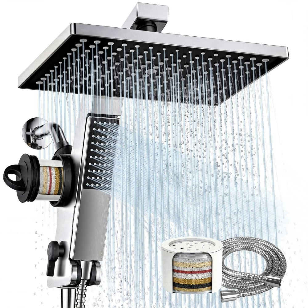 Hopopro 12-inch Rainfall and Handheld Shower Head Filter Set: $53.99