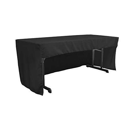 LA Linen 72" x 30" x 30" Open Back Polyester Poplin Fitted Tablecloth: $37 LA Linen 72" x 30" x 30" Open Back Polyester Poplin Fitted Tablecloth: $37