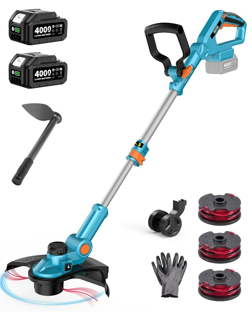Seesii 13" String Trimmer Electric Weed Wacker w/ 2 Batteries: $90