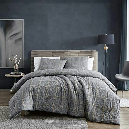 Kenneth Cole Cotton Flannel Queen Duvet Cover Set: $63.56