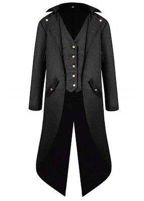 Inmeilifus Men's Steampunk Tailcoat Frock Coat for $21 + free shipping w/ Prime