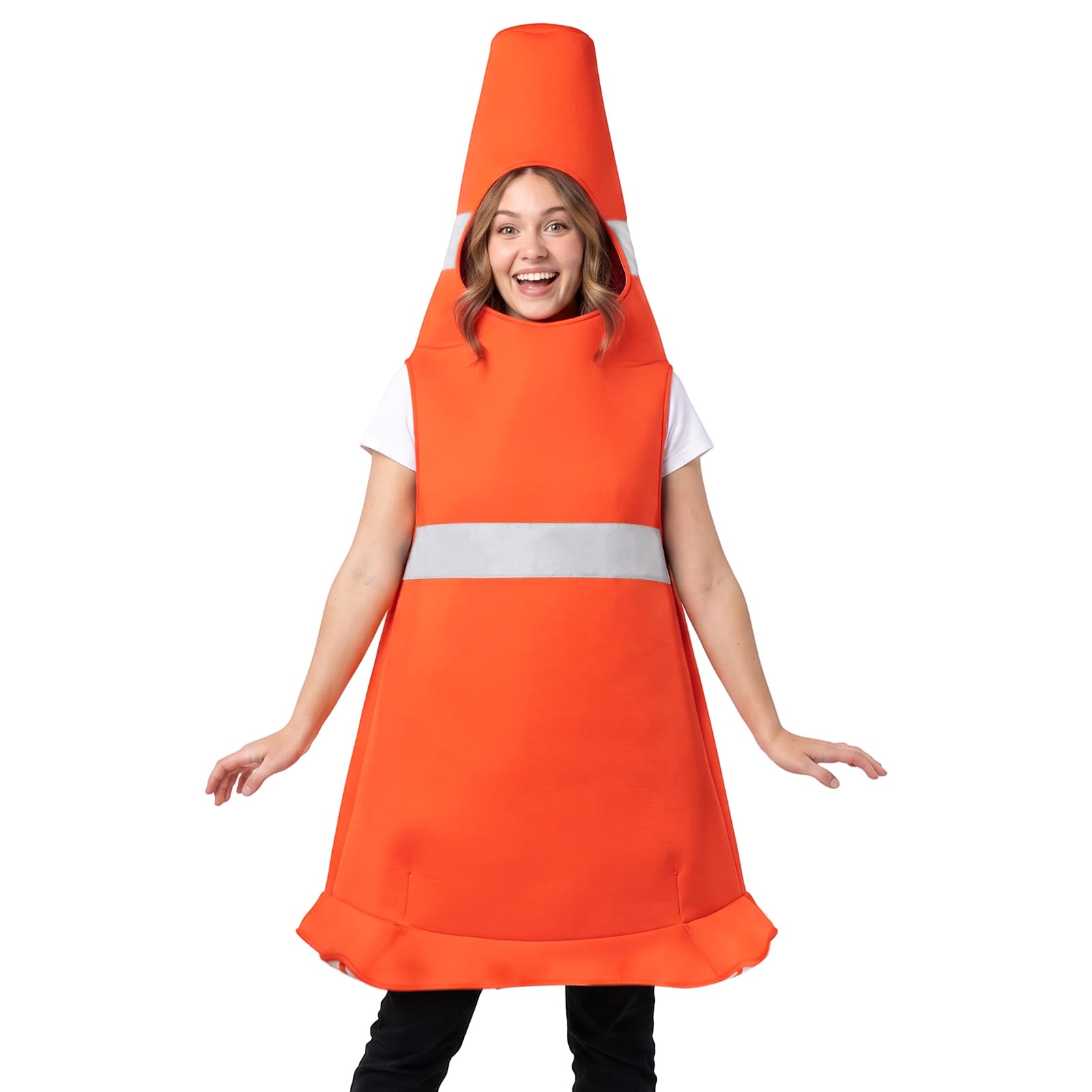 Acostop Adult Halloween Traffic Cone Costume