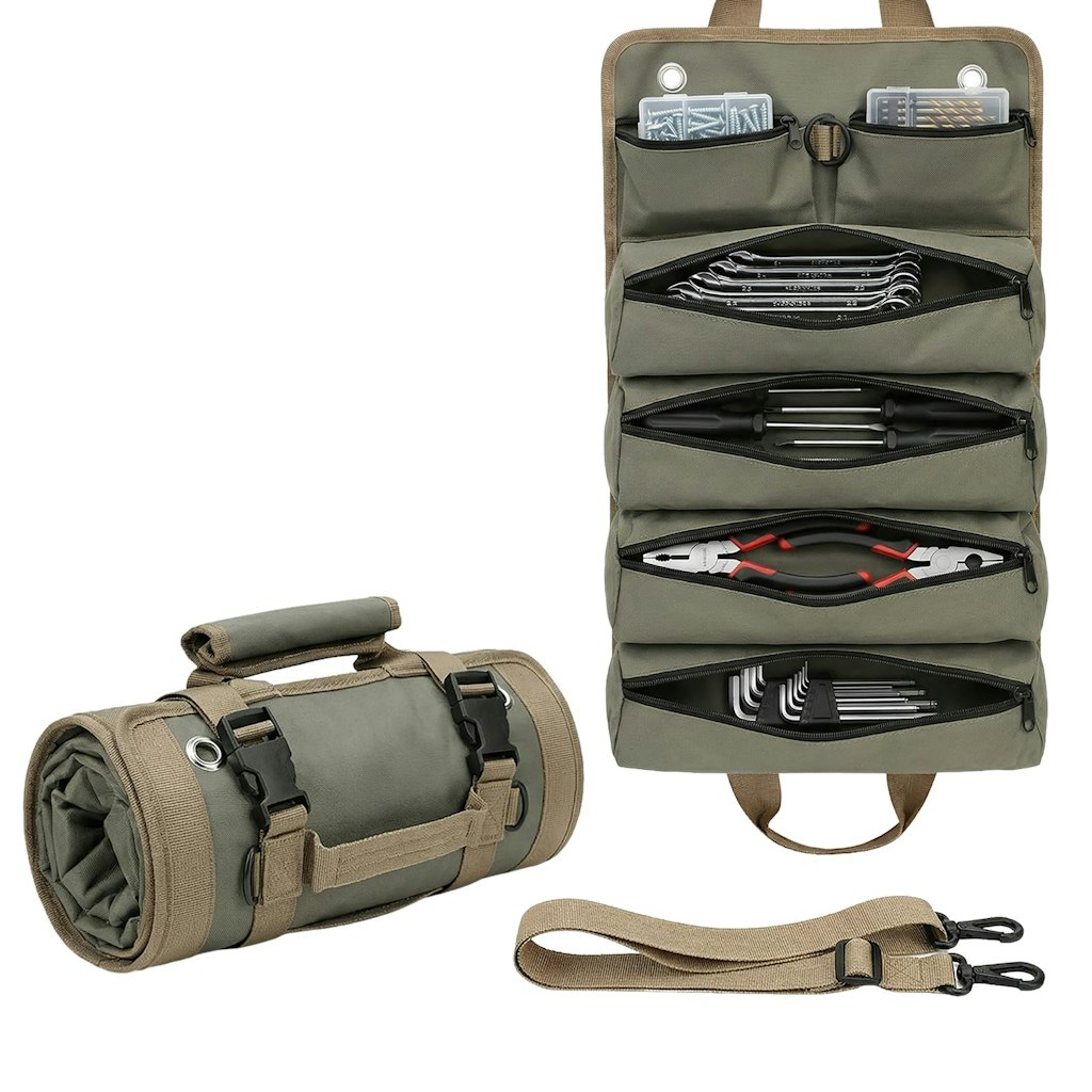 Roll Up 6-Pocket Tool Bag Organizer: $14