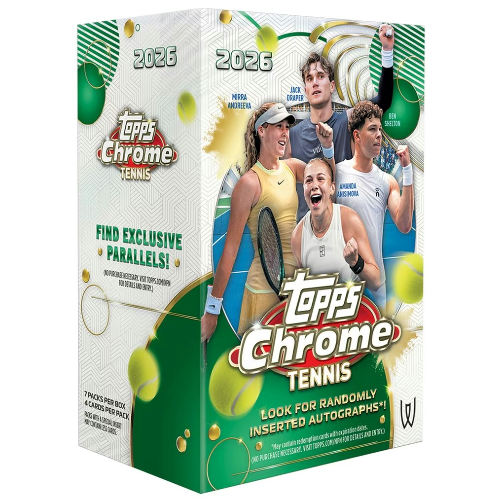 2026 Topps Chrome Tennis Factory Sealed Value Box: $29.99