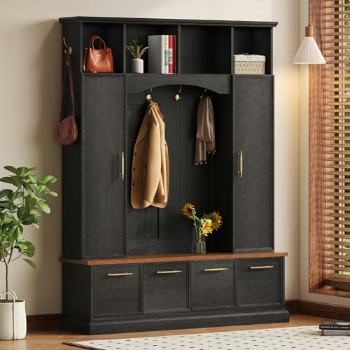 Merax 59-Inch Farmhouse Hall Tree with Bench: $354.69 Merax 59-Inch Farmhouse Hall Tree with Bench: $354.69