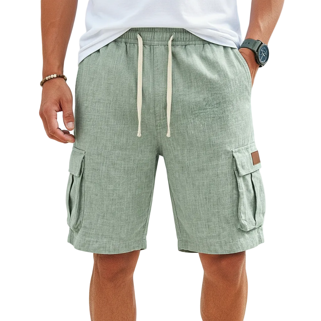 Men's Linen Cargo Shorts: 2 for $10