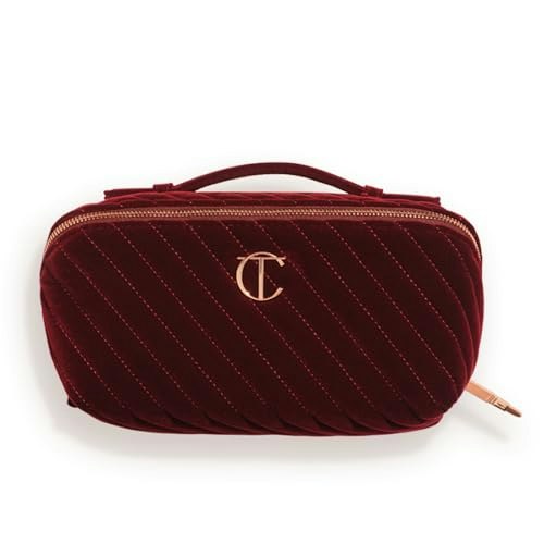 Charlotte Tilbury Quilted Velvet Travel Makeup Bag: $29