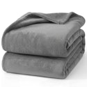 Hansleep Throw Grey Fleece Blanket for $10 + free shipping w/ Prime