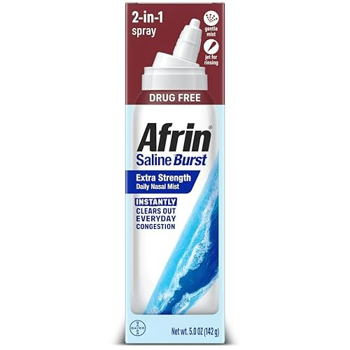 Afrin Saline Burst Extra Strength Nasal Mist 5-oz.: $9.34 Afrin Saline Burst Extra Strength Nasal Mist 5-oz.: $9.34