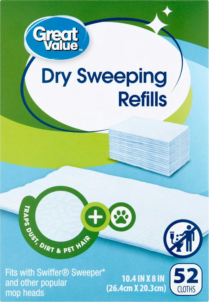 Great Value 52-Count Dry Sweeping Cloth Refills: $7.76 Great Value 52-Count Dry Sweeping Cloth Refills: $7.76