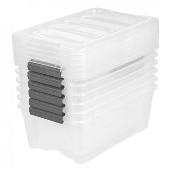 IRIS 12.9-Quart Buckle Up Storage Bin, 6-Pack: $20