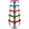 Vesteel Stainless Steel Mixing Bowls w/ Lids Set of 5 for $18 + free shipping