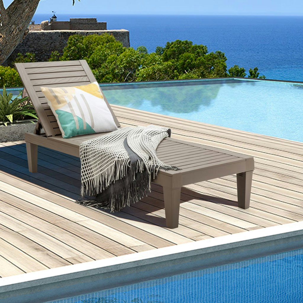 Gymax Patio Outdoor Chaise Lounge Chair Recliner: $80