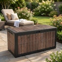 Edrosie Inc 130-Gallon Water-Resistant Resin Lockable Deck Box for $122 + free shipping