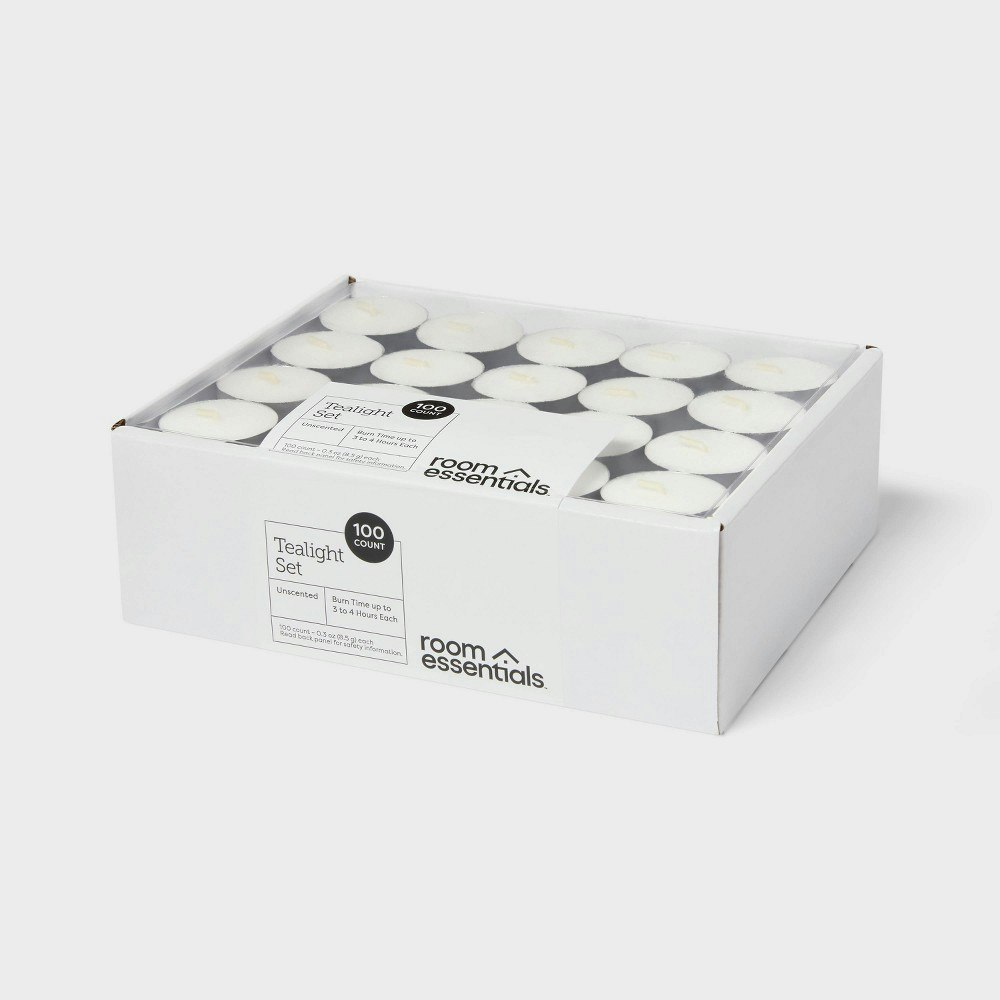 Room Essentials Unscented Tea Light Candles 100-Pack: $6.50 Room Essentials Unscented Tea Light Candles 100-Pack: $6.50
